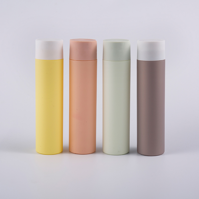 Flacone detergente da 250 ml di forma rotonda soft touch a più colori con tappo a disco