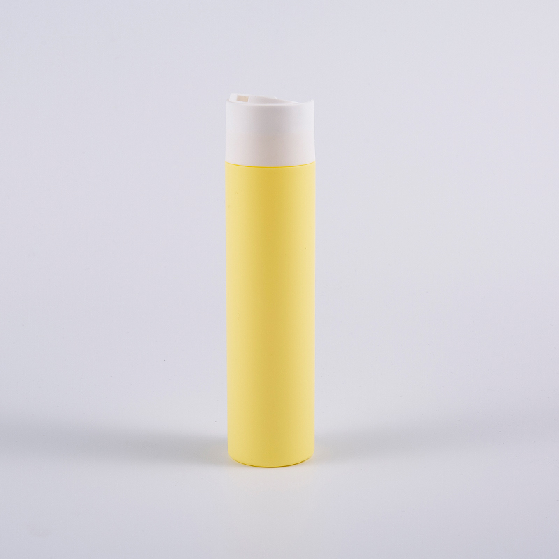 Flacone detergente da 250 ml di forma rotonda soft touch a più colori con tappo a disco