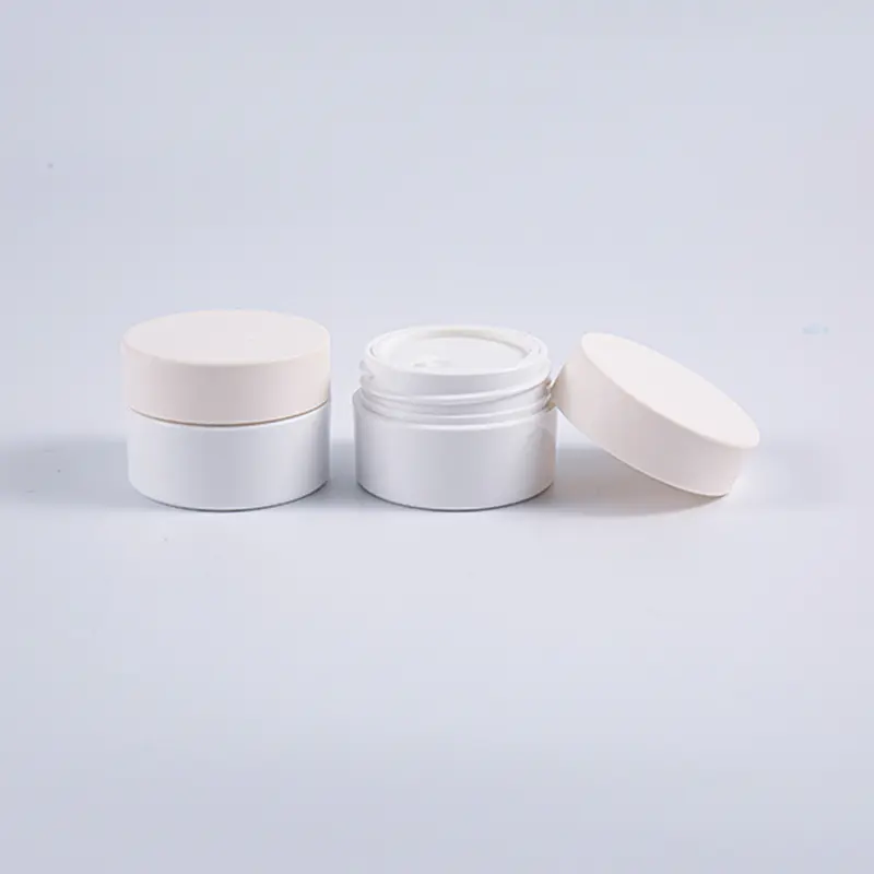 Barattolo di crema PETG rotondo bianco da 10 g