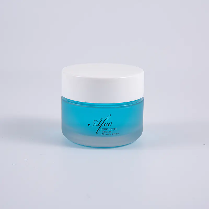 Barattolo di crema a parete spessa PETG trasparente di forma rotonda da 80 g con tappo a vite bianco Barattolo di crema a parete spessa PETG trasparente di forma rotonda da 80 g con tappo a vite bianco