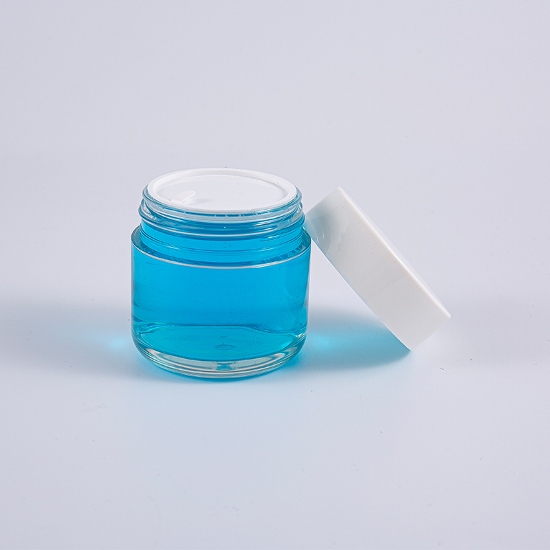 Barattolo di crema a parete spessa in PETG di forma rotonda trasparente da 120 g con tappo a vite bianco Barattolo di crema a parete spessa in PETG di forma rotonda trasparente da 120 g con tappo a vite bianco