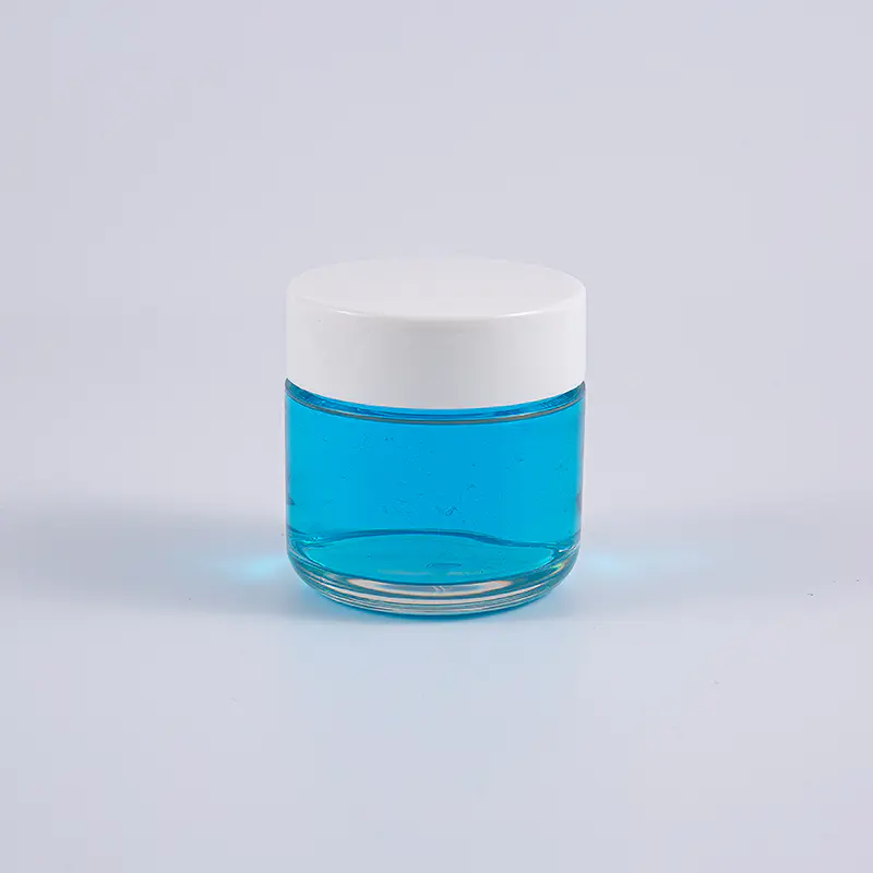 Barattolo di crema a parete spessa in PETG di forma rotonda trasparente da 120 g con tappo a vite bianco Barattolo di crema a parete spessa in PETG di forma rotonda trasparente da 120 g con tappo a vite bianco