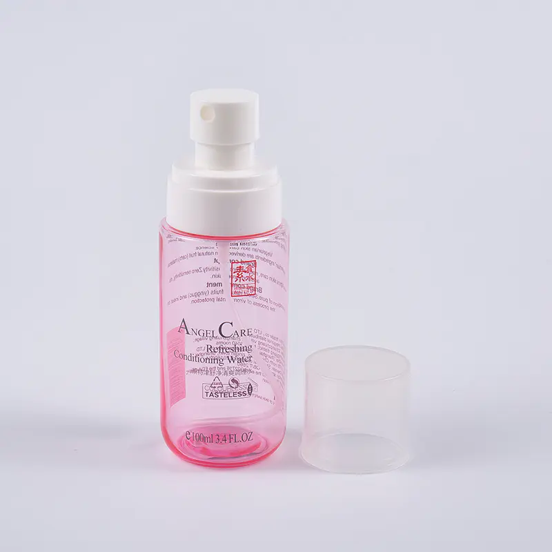Bottiglie di tonico facciale di colore rosa trasparente da 100 ml