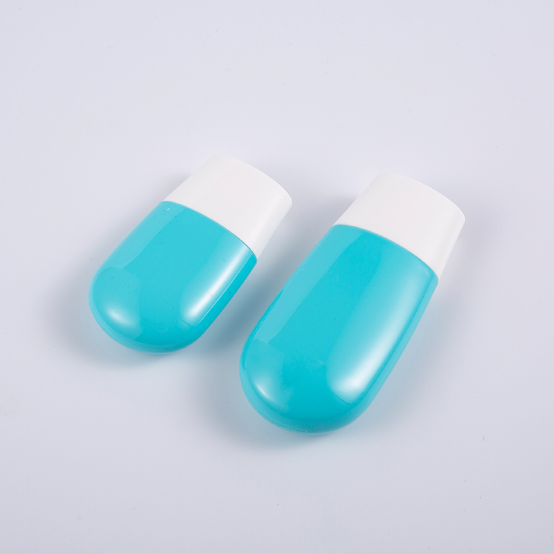 Flacone per protezione solare in PE blu premium da viaggio ecologico essenziale da 30 ml e 50 ml