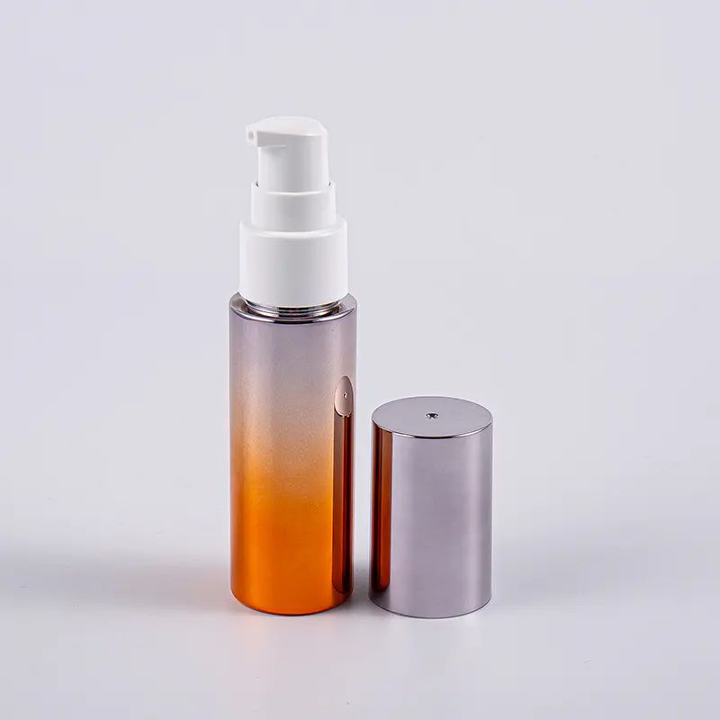 Flacone per lozione PETG da 30 ml di forma rotonda di vari colori con uso in viaggio della pompa Flacone per lozione PETG da 30 ml di forma rotonda di vari colori con uso in viaggio della pompa