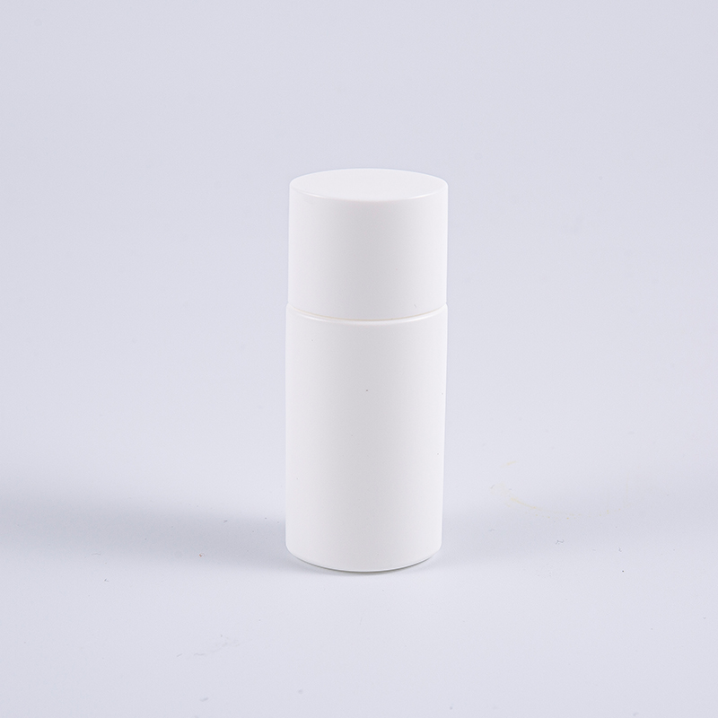 Flacone per protezione solare in PE bianco da 15 ml di forma ovale 
