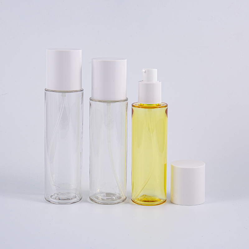 Bottiglia per pompa per lozione Petg a forma rotonda da 130 ml 170 ml 200 ml per la cura personale