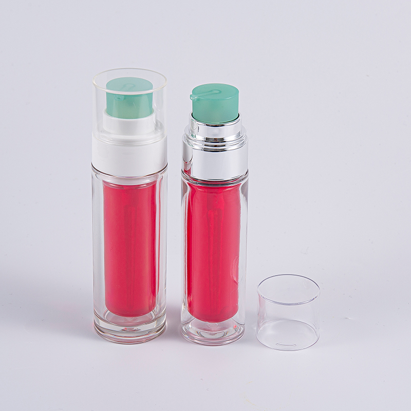 Bottiglia in PETG trasparente con sacchetto interno composito multistrato Flacone sottovuoto da 30 ml da 50 ml con pompa Bottiglia in PETG trasparente con sacchetto interno composito multistrato Flacone sottovuoto da 30 ml da 50 ml con pompa