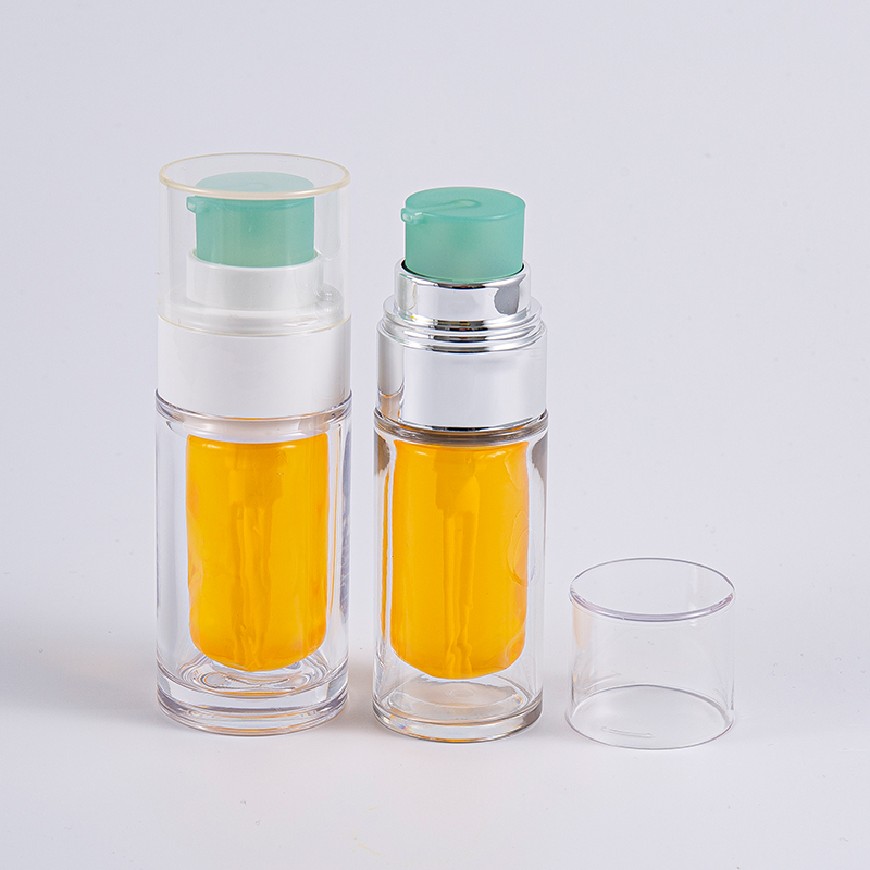 Bottiglia in PETG trasparente con sacchetto interno composito multistrato Flacone sottovuoto da 30 ml da 50 ml con pompa Bottiglia in PETG trasparente con sacchetto interno composito multistrato Flacone sottovuoto da 30 ml da 50 ml con pompa