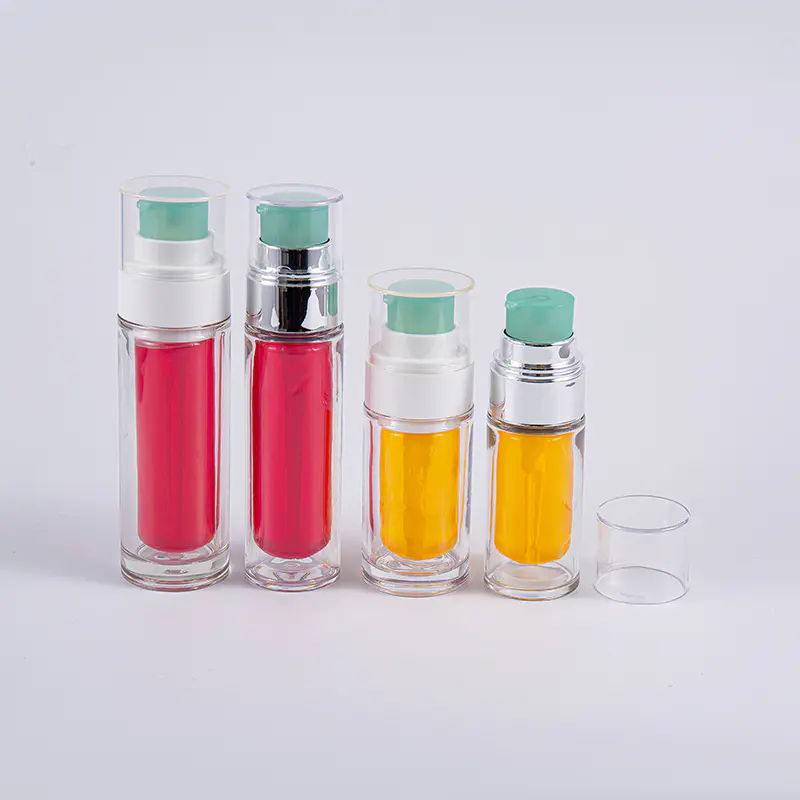 Bottiglia in PETG trasparente con sacchetto interno composito multistrato Flacone sottovuoto da 30 ml da 50 ml con pompa
