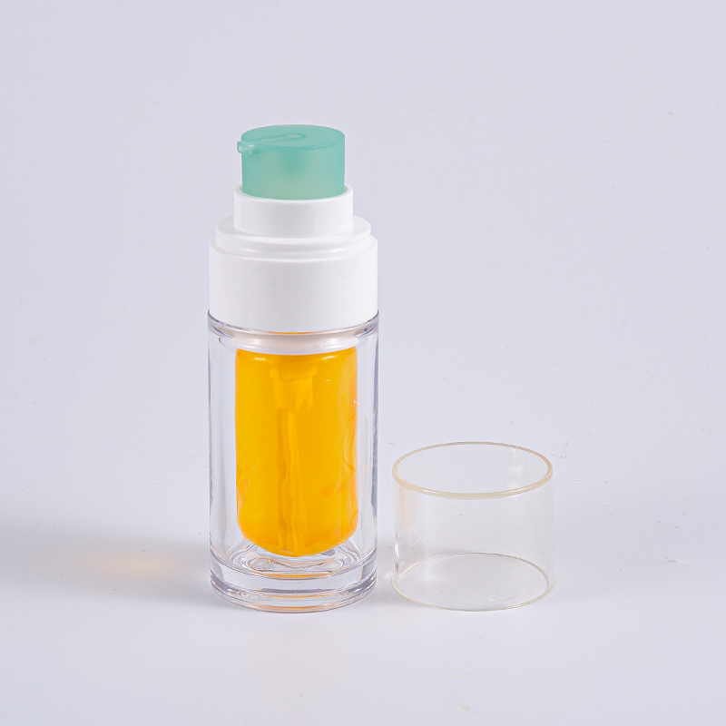 Bottiglia in PETG trasparente con sacchetto interno composito multistrato Flacone sottovuoto da 30 ml da 50 ml con pompa Bottiglia in PETG trasparente con sacchetto interno composito multistrato Flacone sottovuoto da 30 ml da 50 ml con pompa