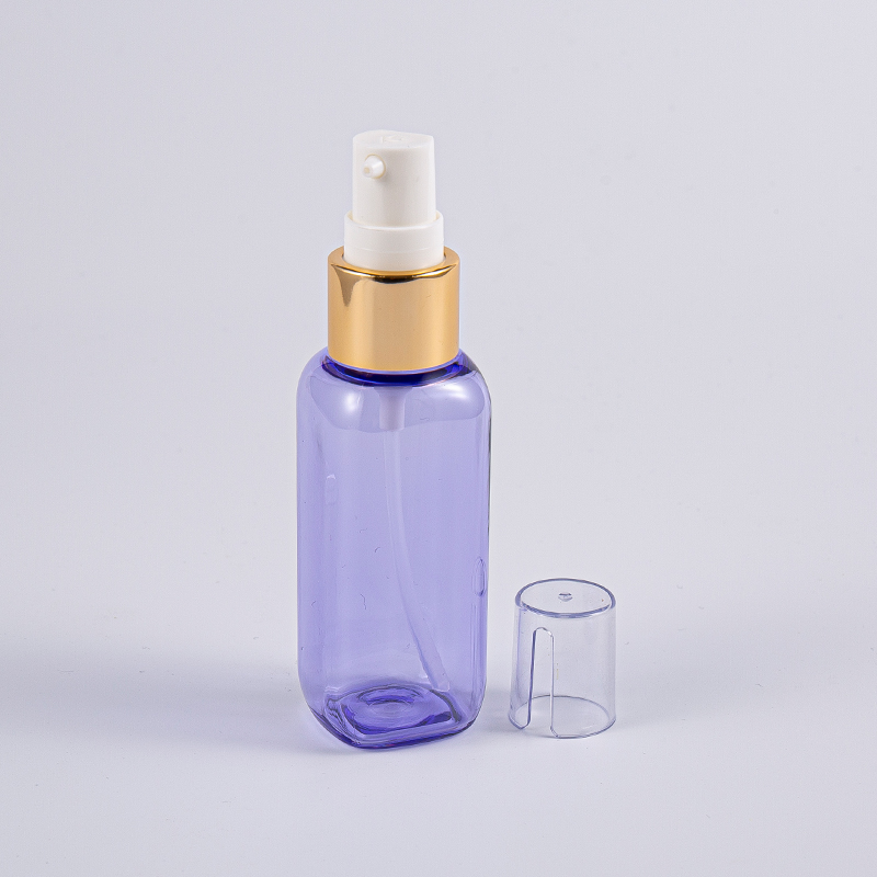 Uso in viaggio Flacone di forma quadrata Petg da 50 ml con pompa