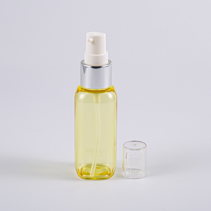Uso in viaggio Flacone di forma quadrata Petg da 50 ml con pompa